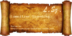 Lumnitzer Szendike névjegykártya